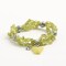 Earth's Jewels Semi-Precious New Jade Natural Peridot 4-Strand Bracelet, Butterfly Charm